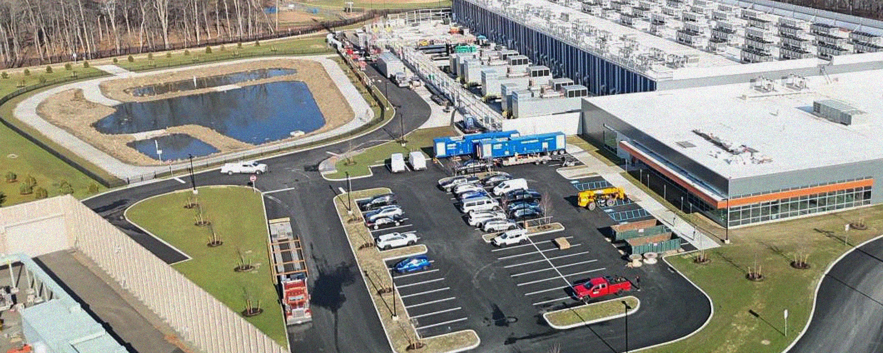 DataBank LGA3 data center campus in Orangeburg, New York, adjacent to Lake Tappan Reservoir