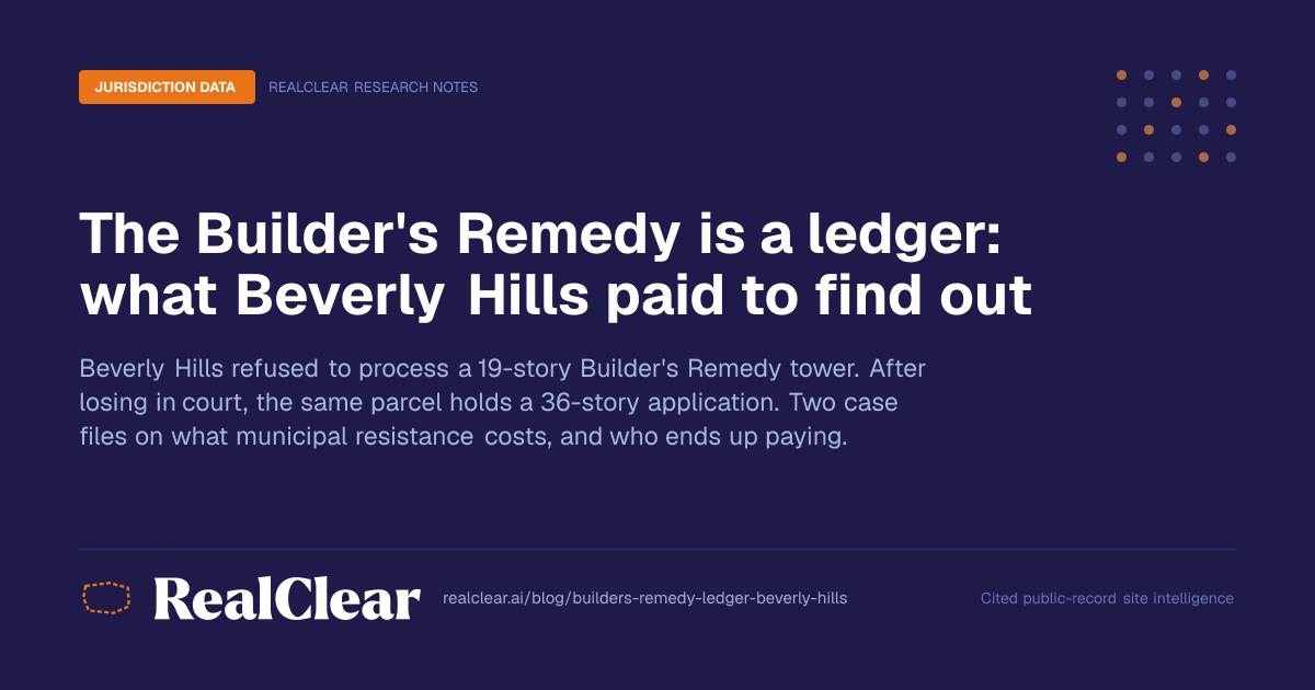The Builder's Remedy is a ledger: what Beverly Hills paid to find out ...