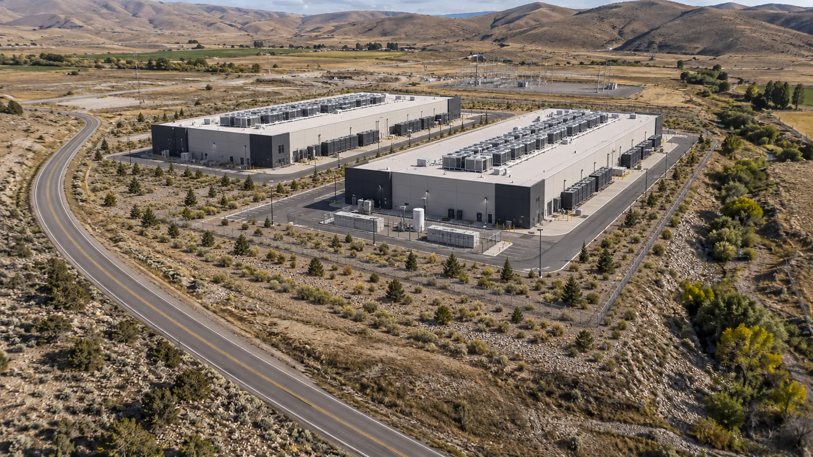 Fictional rendering of a possible high-desert data-center concept