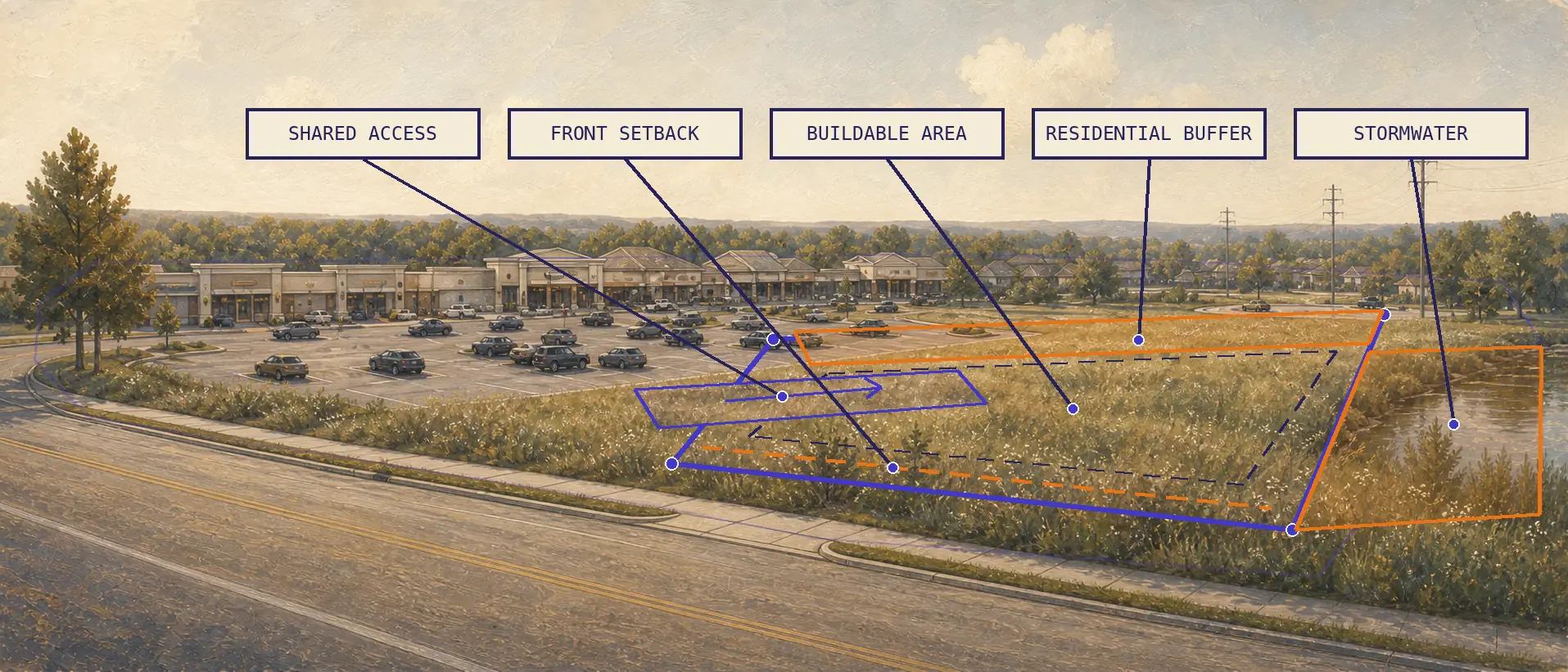 The site constraints with plain-language labels